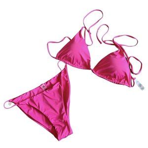 Tinibikini Hot Pink String Bikini 2 Piece Swim Bathing Suit Women’s Size XL New